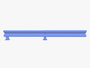 Tileable single sided traffic barrier guardrail V2 weathered Modelo 3D