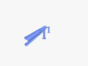 Tileable single sided traffic barrier guardrail V2 weathered Modelo 3D