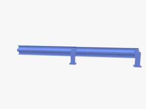 Tileable single sided traffic barrier guardrail V2 weathered Modelo 3D