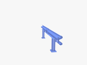 Tileable single sided traffic barrier guardrail V2 weathered Modelo 3D
