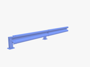 Tileable single sided traffic barrier guardrail V2 weathered Modelo 3D