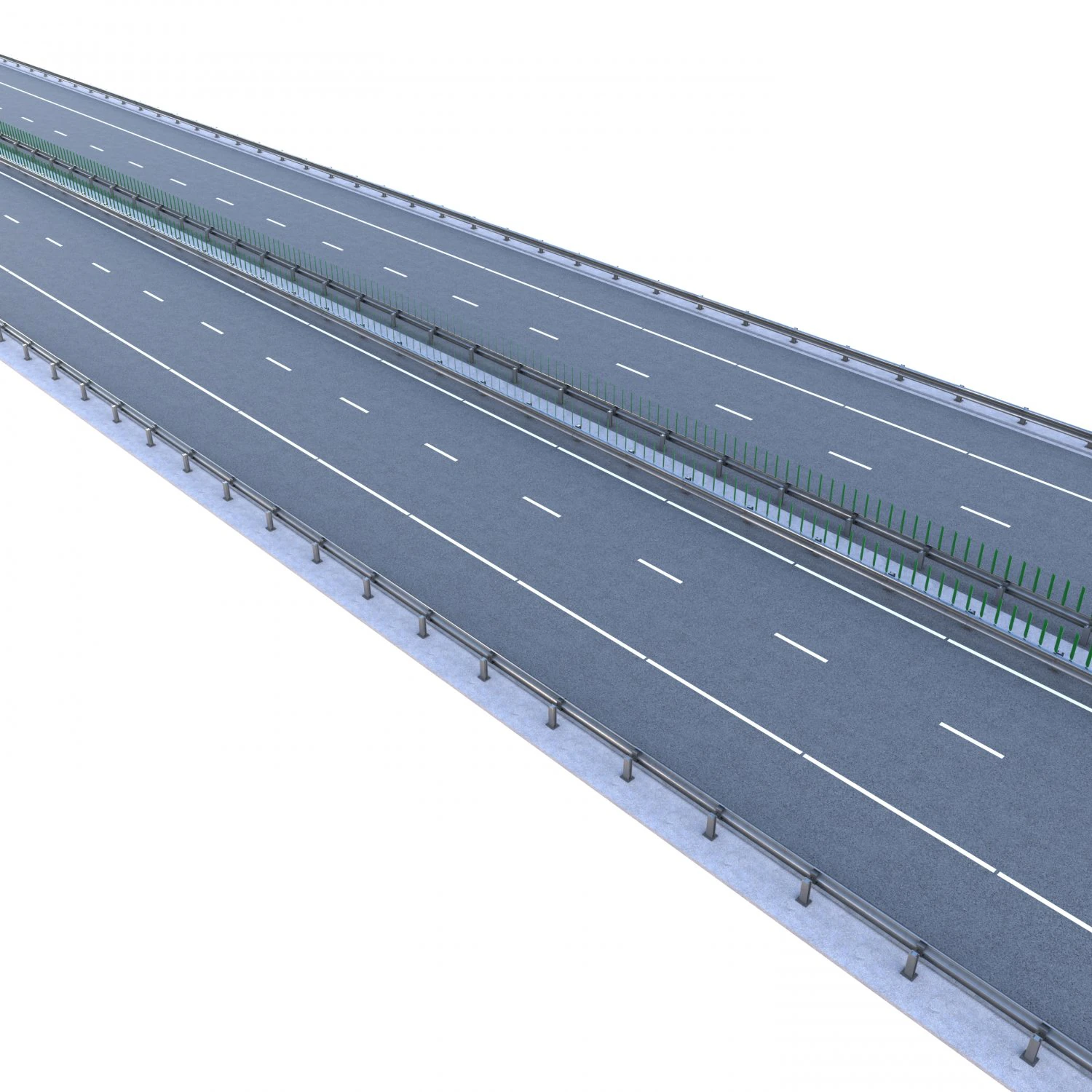 Tileable Freeway v1 3D Model .c4d .max .obj .3ds .fbx .stl .blend 