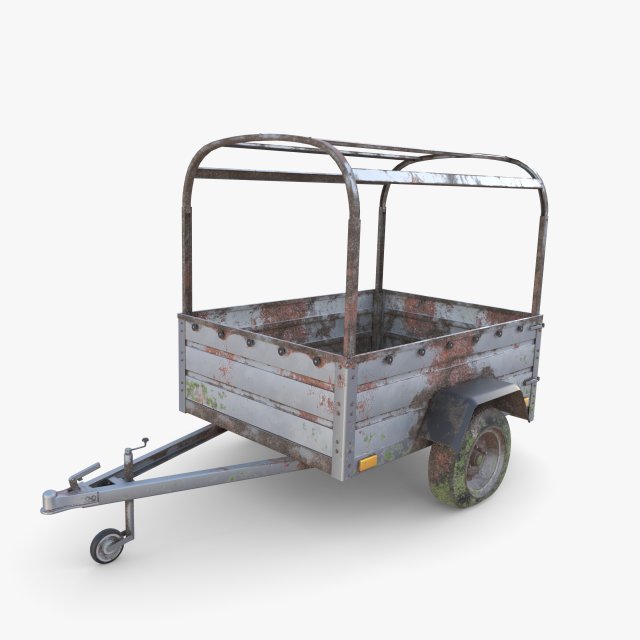 Cargo Trailer v2 weathered 3D 模型 .c4d .max .obj .3ds .fbx .stl .blend 