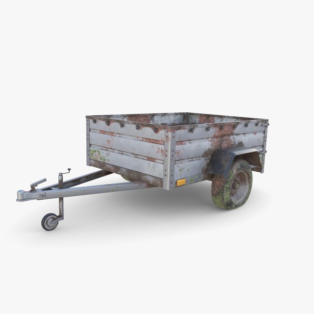 Cargo Trailer v3 weathered 3D Model .c4d .max .obj .3ds .fbx .stl .blend 