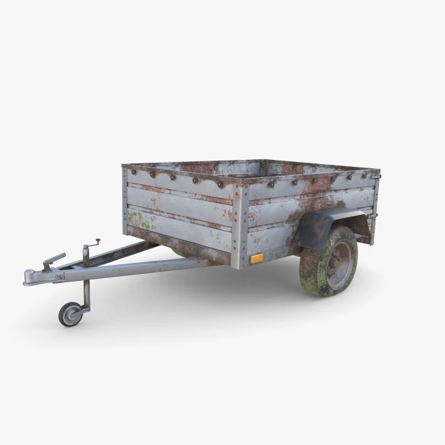 Cargo Trailer v3 patin&eacute; Modèle 3D .c4d .max .obj .3ds .fbx .stl .blend 