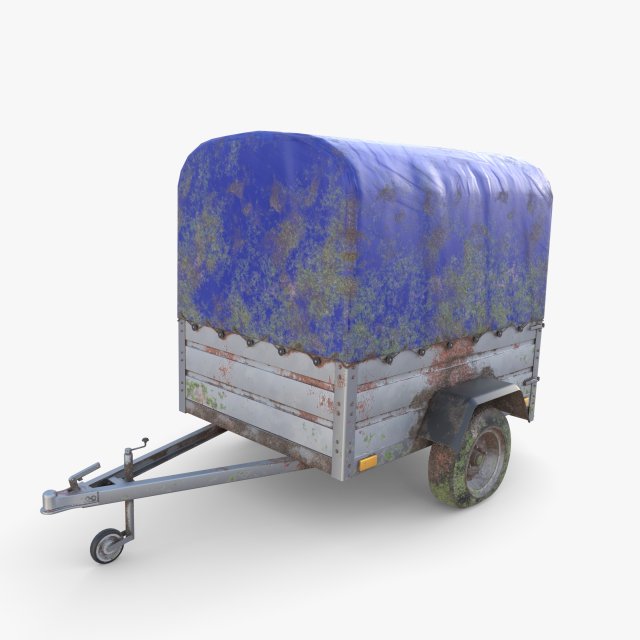 Cargo Trailer v4 weathered 3D Model .c4d .max .obj .3ds .fbx .stl .blend 