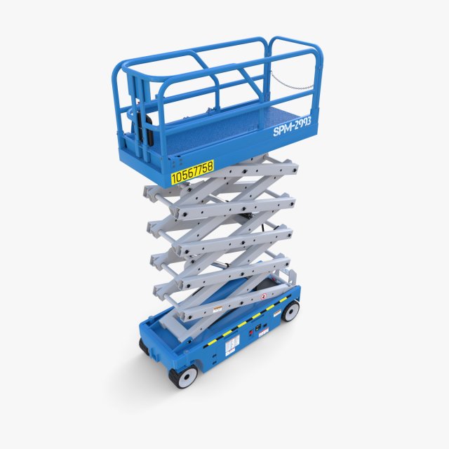 Animated Electric Scissor Lift v1 3D Модель .c4d .max .obj .3ds .fbx .stl .blend 