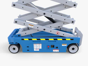 Ascenseur &agrave; ciseaux &eacute;lectrique anim&eacute; v1 Modèle 3D