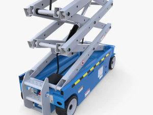 Ascenseur &agrave; ciseaux &eacute;lectrique anim&eacute; v1 Modèle 3D