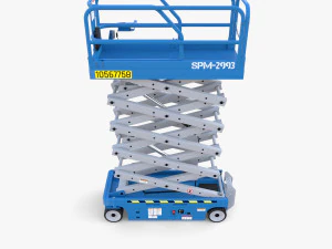 Ascenseur &agrave; ciseaux &eacute;lectrique anim&eacute; v1 Modèle 3D