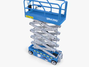 Ascenseur &agrave; ciseaux &eacute;lectrique anim&eacute; v1 Modèle 3D