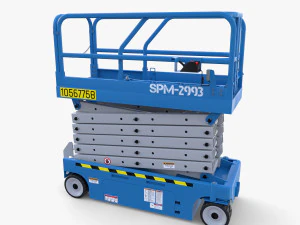 Ascenseur &agrave; ciseaux &eacute;lectrique anim&eacute; v1 Modèle 3D