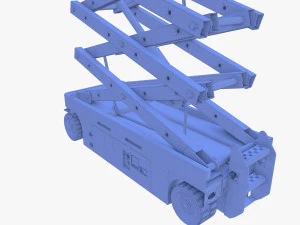 Ascenseur &agrave; ciseaux &eacute;lectrique anim&eacute; v1 Modèle 3D