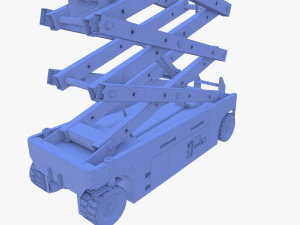 Ascenseur &agrave; ciseaux &eacute;lectrique anim&eacute; v1 Modèle 3D