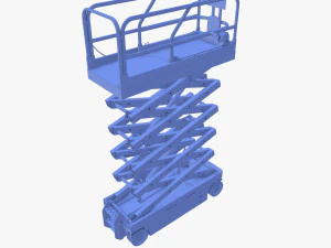 Ascenseur &agrave; ciseaux &eacute;lectrique anim&eacute; v1 Modèle 3D