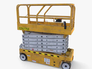 Animated Electric Scissor Lift v2 3D Model