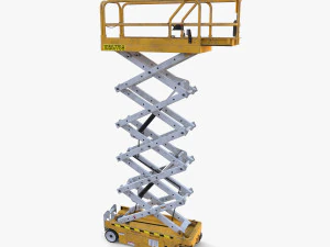 Animated Electric Scissor Lift v2 3D Model