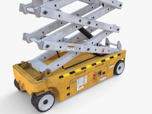 Animated Electric Scissor Lift v2 3D Model