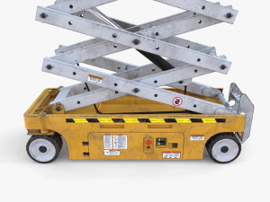 Animated Electric Scissor Lift v2 3D Model