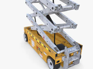 Animated Electric Scissor Lift v2 3D Model