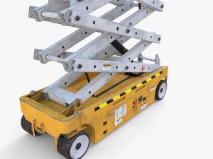 Animated Electric Scissor Lift v2 3D Model