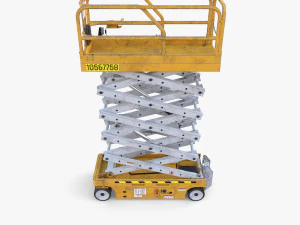 Animated Electric Scissor Lift v2 3D Model