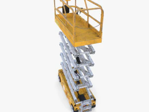 Animated Electric Scissor Lift v2 3D Model