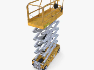 Animated Electric Scissor Lift v2 3D Model