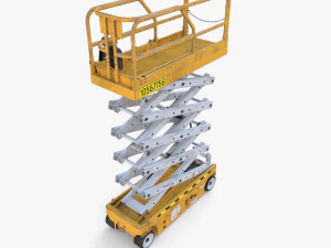Animated Electric Scissor Lift v2 3D Model