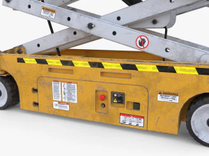 Animated Electric Scissor Lift v2 3D Model
