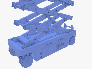 Animated Electric Scissor Lift v2 3D Model