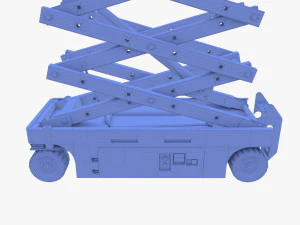 Animated Electric Scissor Lift v2 3D Model