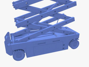 Animated Electric Scissor Lift v2 3D Model