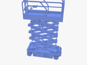 Animated Electric Scissor Lift v2 3D Model