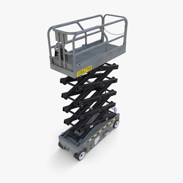Animated Electric Scissor Lift v3 3D 모델 .c4d .max .obj .3ds .fbx .stl .blend 