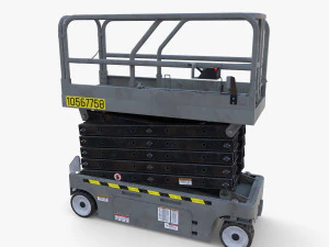 Animated Electric Scissor Lift v3 3D Model