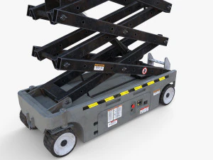 Animated Electric Scissor Lift v3 3D Model