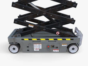 Animated Electric Scissor Lift v3 3D Model