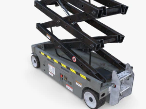 Animated Electric Scissor Lift v3 3D Model