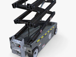 Animated Electric Scissor Lift v3 3D Model