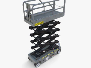 Animated Electric Scissor Lift v3 3D Model