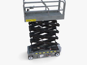 Animated Electric Scissor Lift v3 3D Model