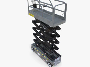 Animated Electric Scissor Lift v3 3D Model