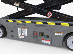 Animated Electric Scissor Lift v3 3D Model
