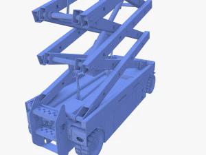 Animated Electric Scissor Lift v3 3D Model