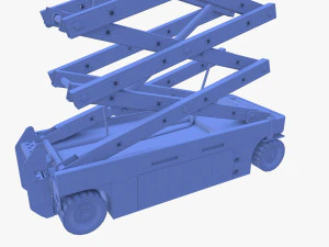 Animated Electric Scissor Lift v3 3D Model