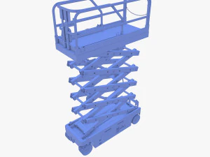 Animated Electric Scissor Lift v3 3D Model