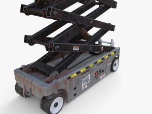 Анимированный электрический ножничный подъемник v4 3D Модель