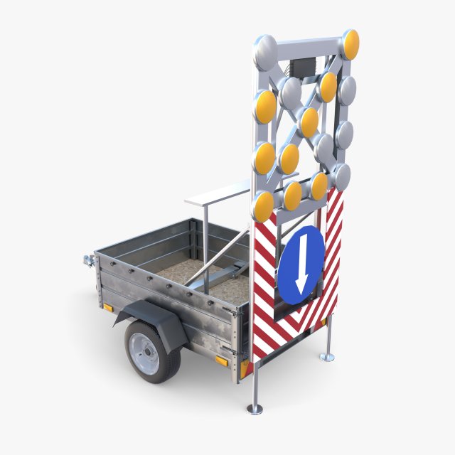Roadworks trailer v1 Modelo 3D .c4d .max .obj .3ds .fbx .stl .blend 
