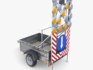Roadworks trailer v1 3D Model